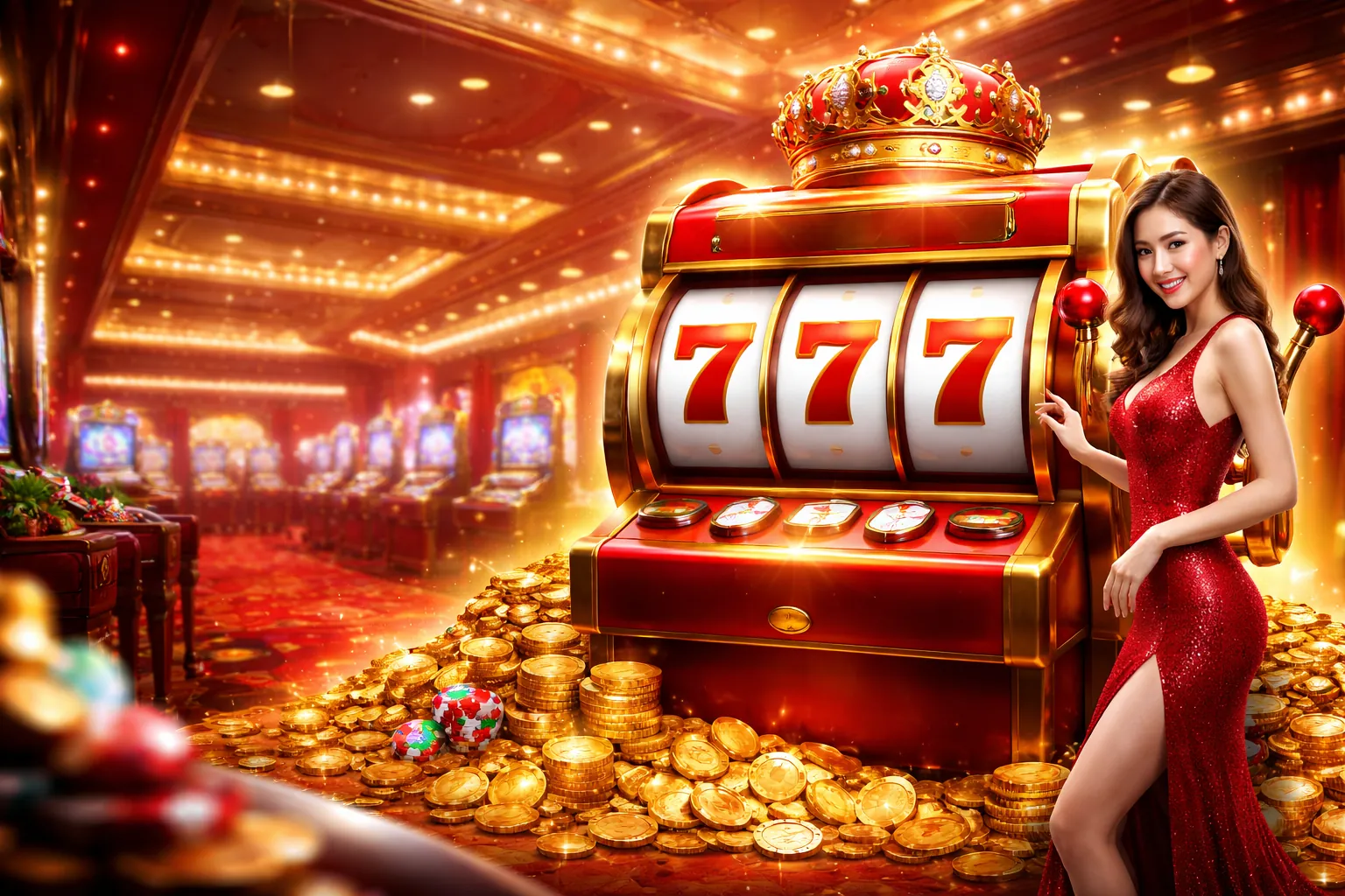 Hình ảnh đại diện cho các trò chơi slot mới nhất 2024 tại bi88 uy tín, với các biểu tượng rực rỡ và giải độc đắc hấp dẫn.